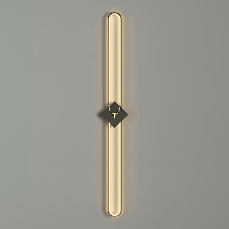 Oval Shape Metal Wall Light Modern Style 1 Light Wall Lighting Idea