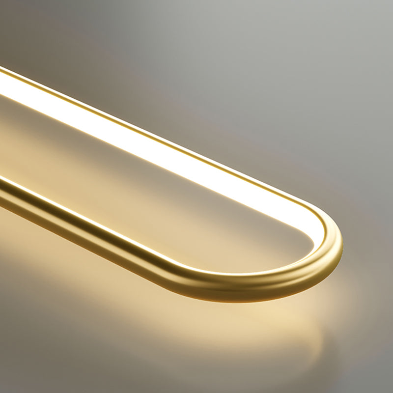 Oval Shape Metal Wall Light Modern Style 1 Light Wall Lighting Idea