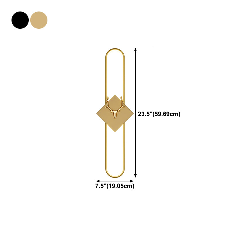 Oval Shape Metal Wall Light Modern Style 1 Light Wall Lighting Idea