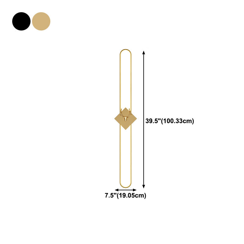 Oval Shape Metal Wall Light Modern Style 1 Light Wall Lighting Idea