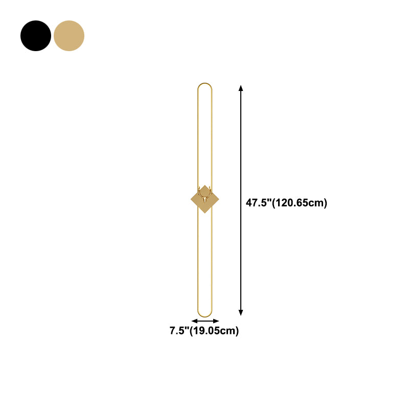 Oval Shape Metal Wall Light Modern Style 1 Light Wall Lighting Idea