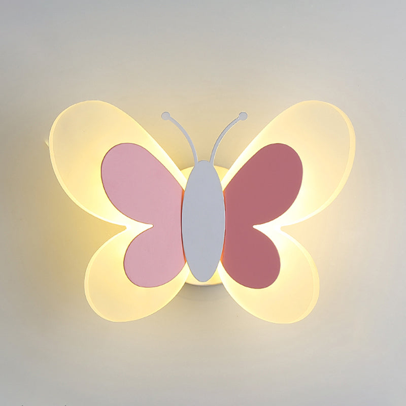 Modern Style Butterfly Shape Wall Sconce Metal 1 Light Wall Light for Bedroom