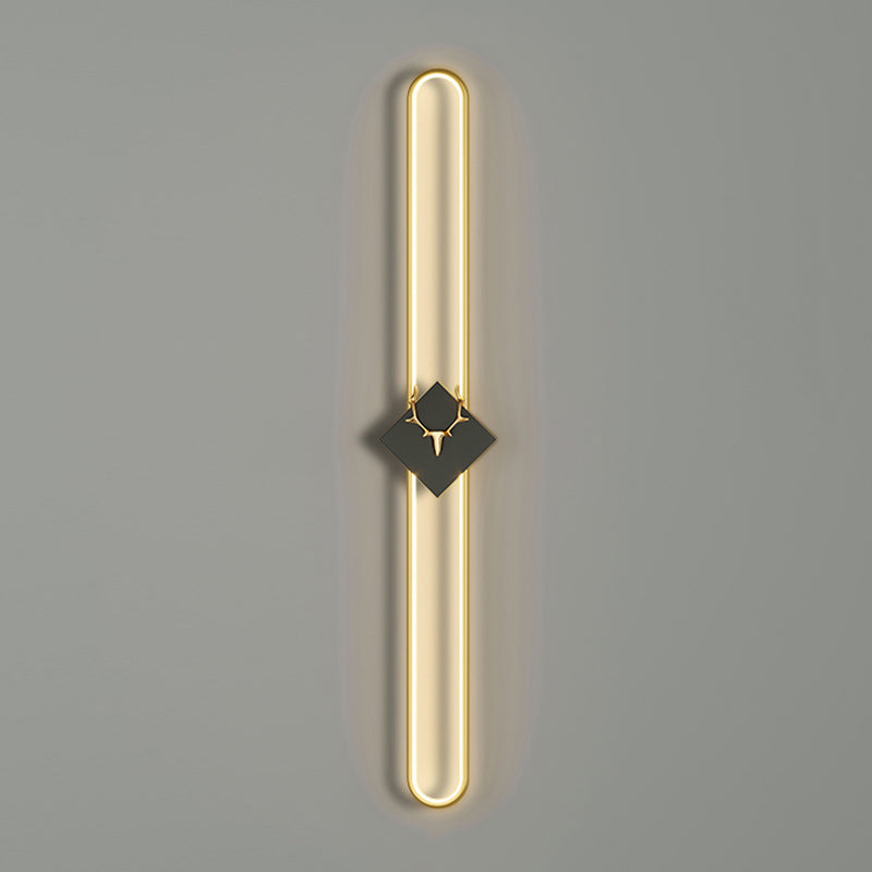 Aluminum Linear Wall Light Nordic Style LED Wall Sconce with Antlers for Living Room