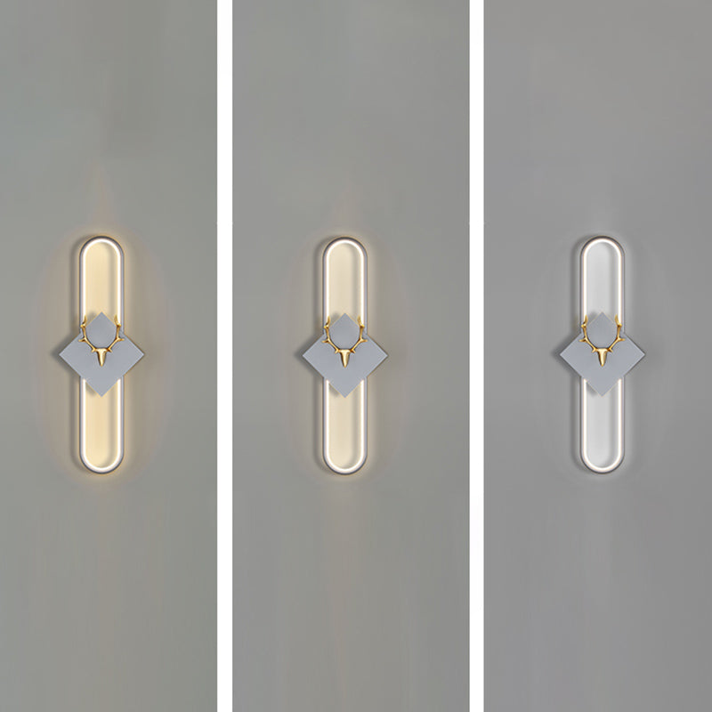 Aluminum Linear Wall Light Nordic Style LED Wall Sconce with Antlers for Living Room