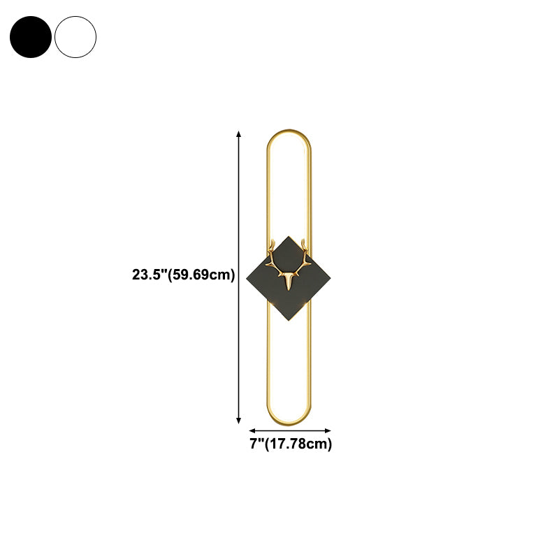 Aluminum Linear Wall Light Nordic Style LED Wall Sconce with Antlers for Living Room
