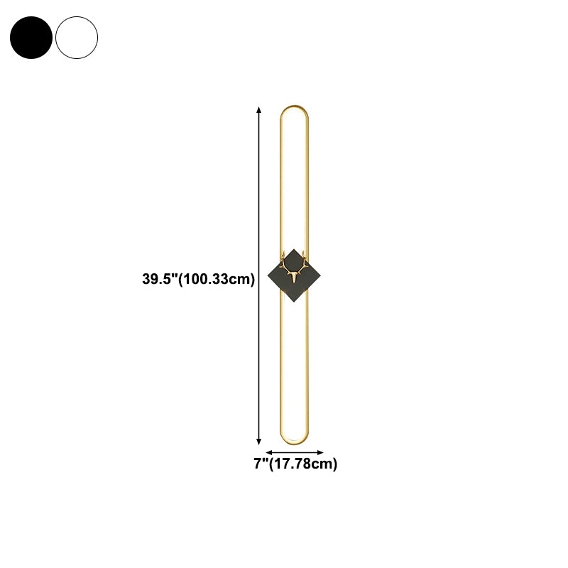 Aluminum Linear Wall Light Nordic Style LED Wall Sconce with Antlers for Living Room