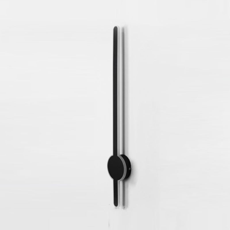 Metal Linear Shape Wall Mount Lighting Modern 1-Light Wall Mount Light Fixture in Black