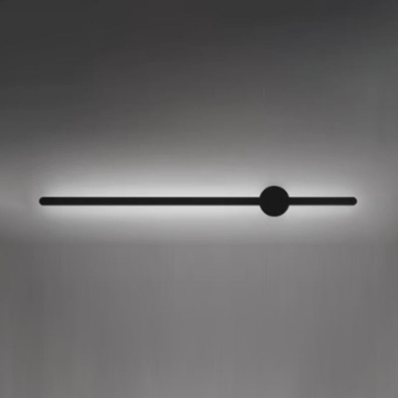 Metal Linear Shape Wall Mount Lighting Modern 1-Light Wall Mount Light Fixture in Black