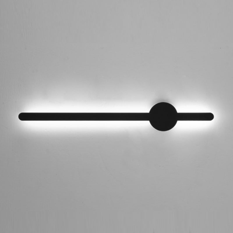 Metal Linear Shape Wall Mount Lighting Modern 1-Light Wall Mount Light Fixture in Black