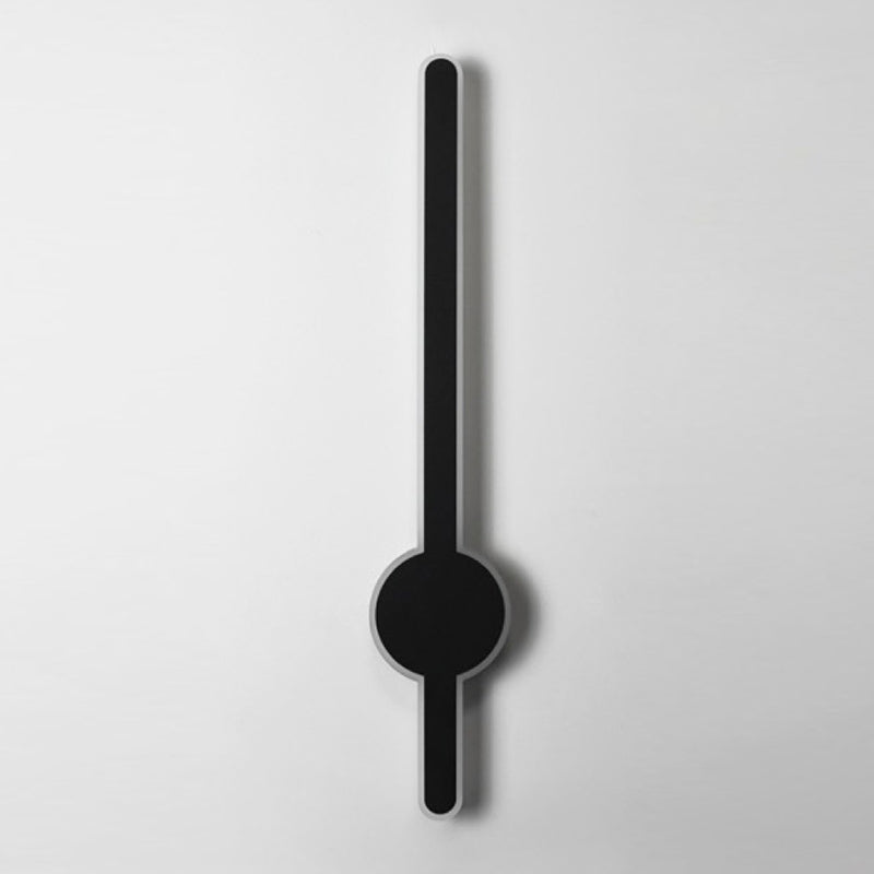 Metal Linear Shape Wall Mount Lighting Modern 1-Light Wall Mount Light Fixture in Black