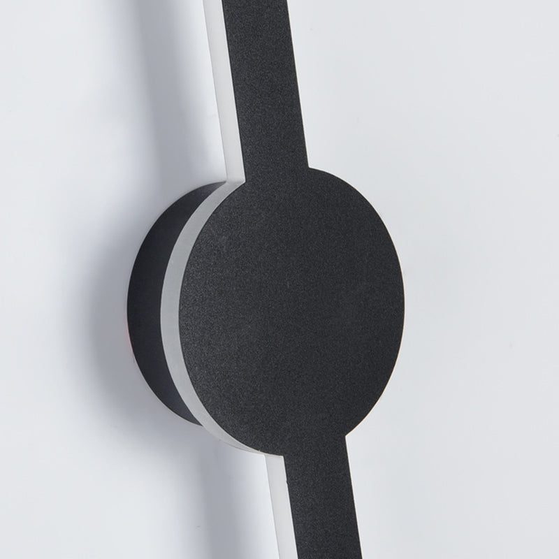 Metal Linear Shape Wall Mount Lighting Modern 1-Light Wall Mount Light Fixture in Black