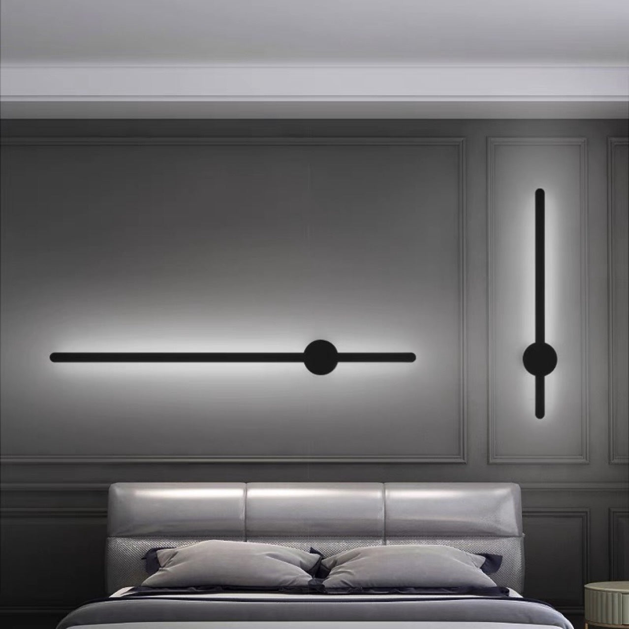 Metal Linear Shape Wall Mount Lighting Modern 1-Light Wall Mount Light Fixture in Black