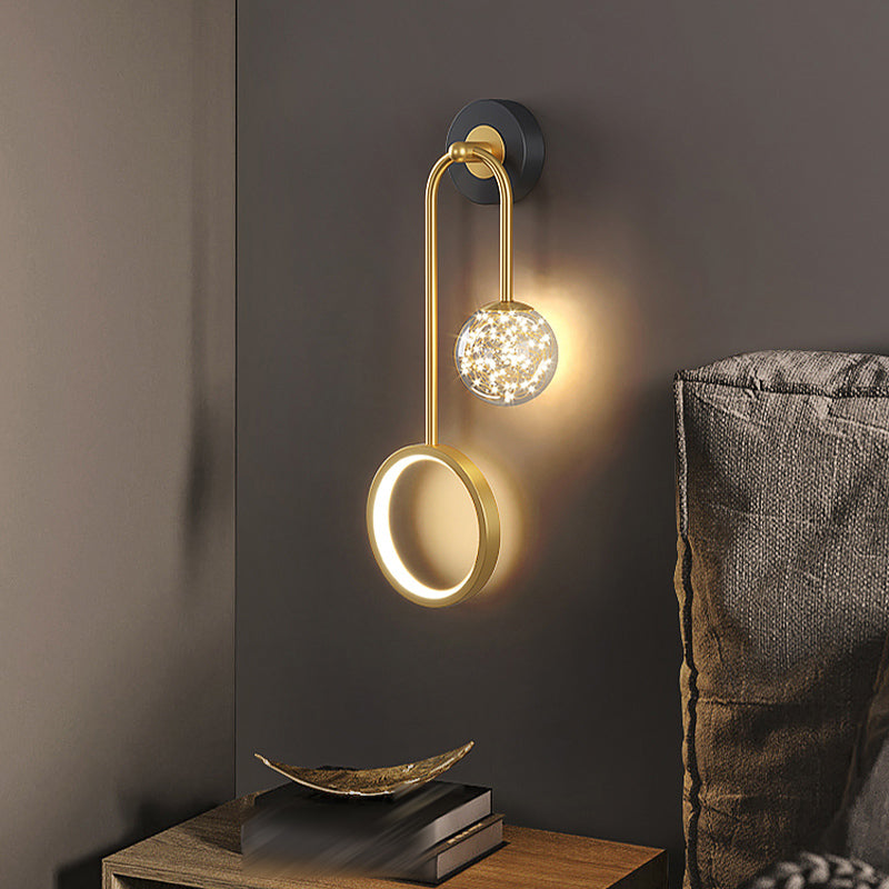 Contemporary Style Metal Wall Light Geometric LED Wall Sconce for Bedroom