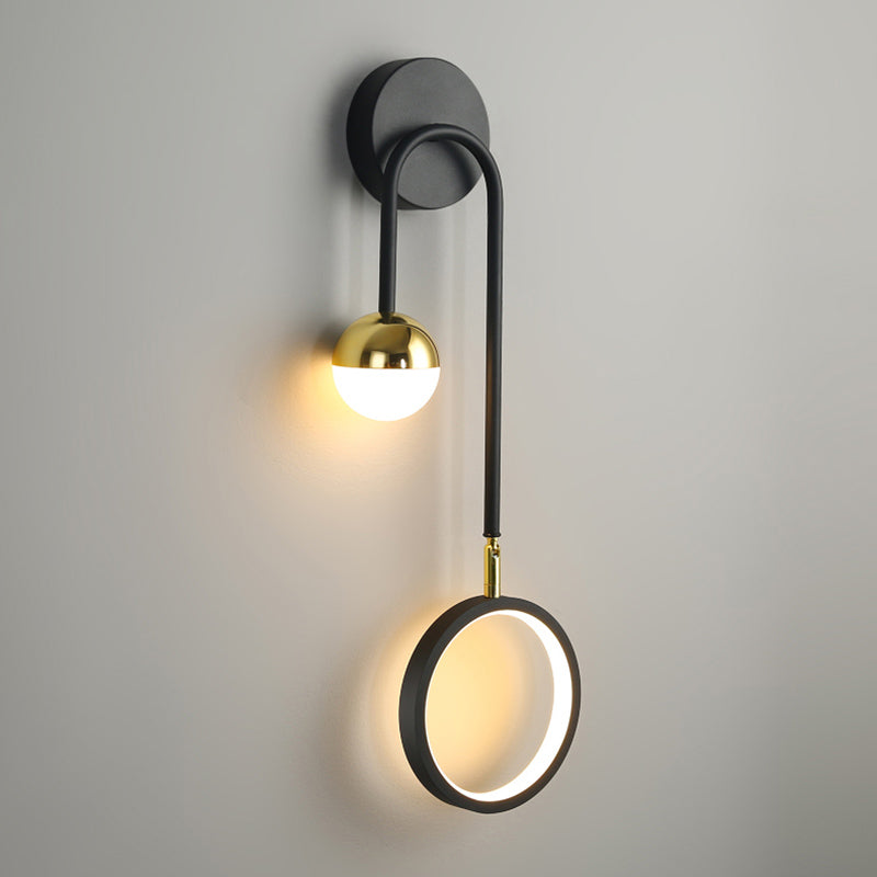 Contemporary Style Metal Wall Light Geometric LED Wall Sconce for Bedroom