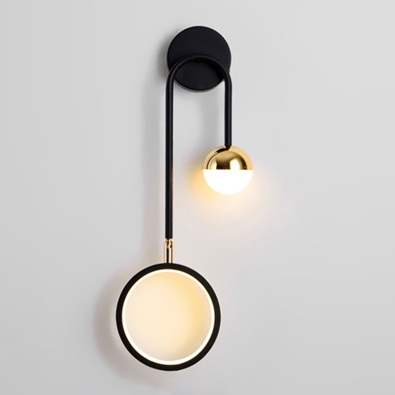 Contemporary Style Metal Wall Light Geometric LED Wall Sconce for Bedroom