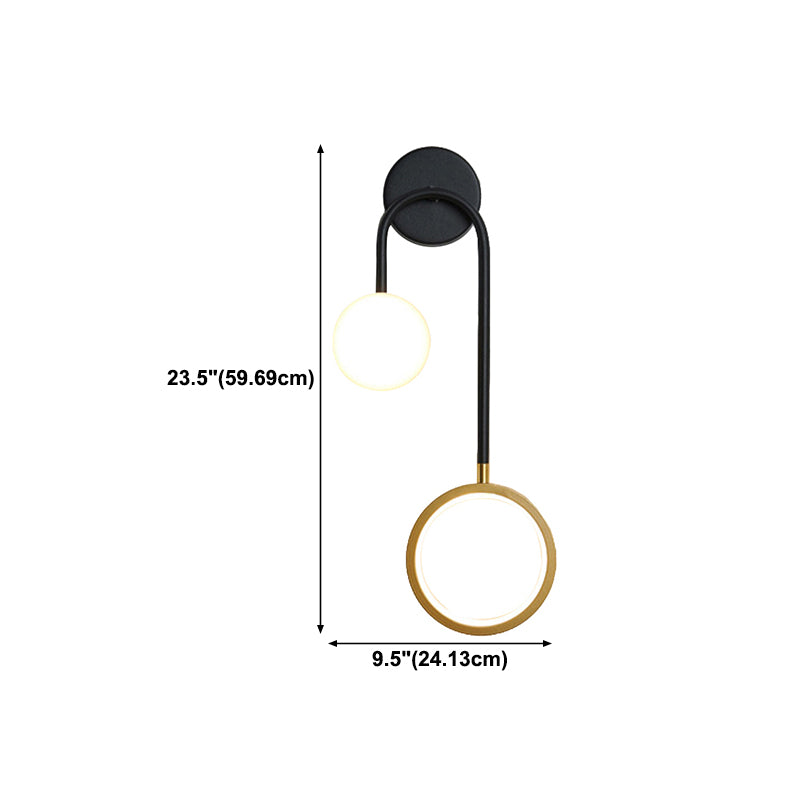 Contemporary Style Metal Wall Light Geometric LED Wall Sconce for Bedroom