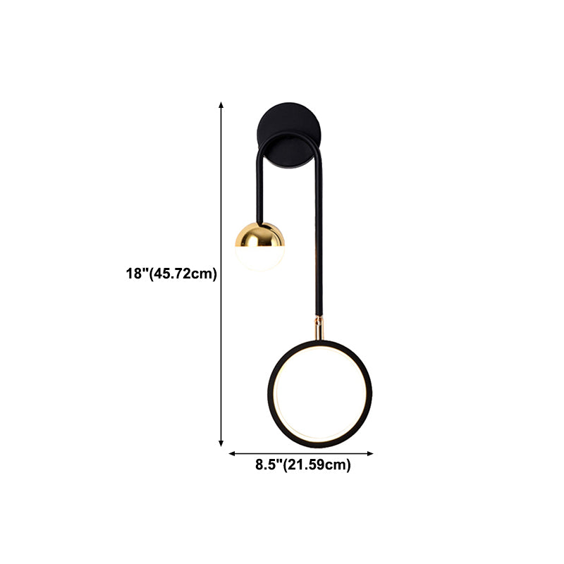 Contemporary Style Metal Wall Light Geometric LED Wall Sconce for Bedroom