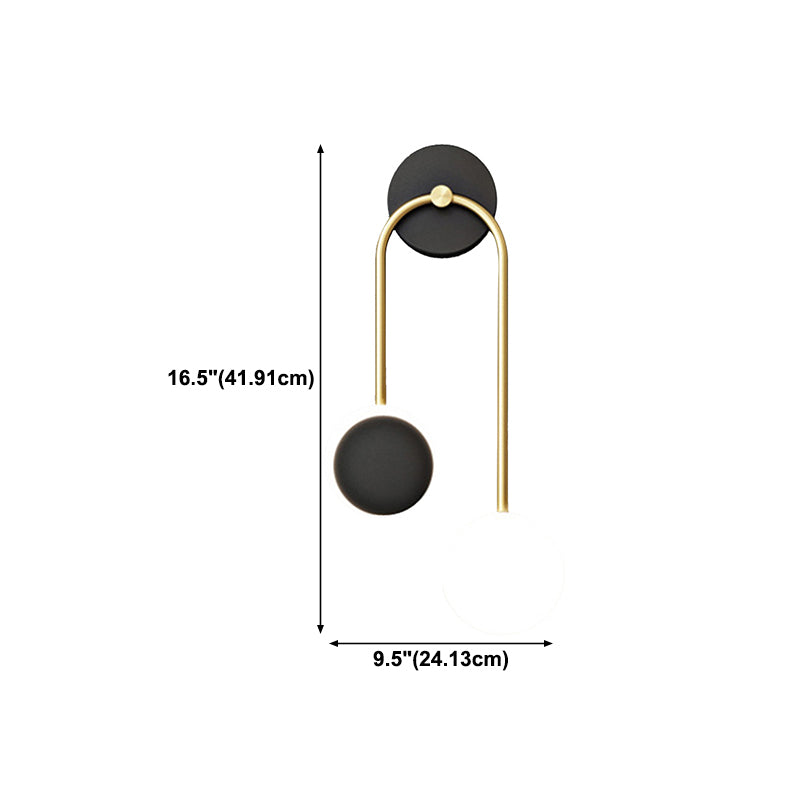 Contemporary Style Metal Wall Light Geometric LED Wall Sconce for Bedroom