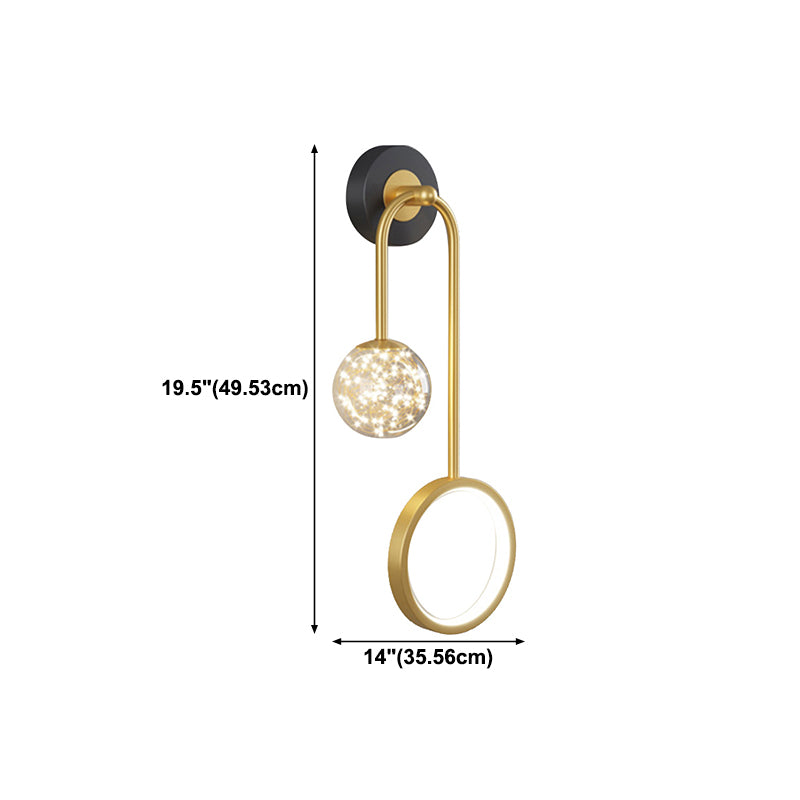 Contemporary Style Metal Wall Light Geometric LED Wall Sconce for Bedroom