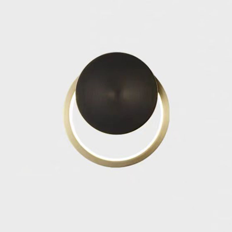 Metal Round Shape Wall Mount Lighting Modern Style 1-Light Wall Mounted Light Fixture