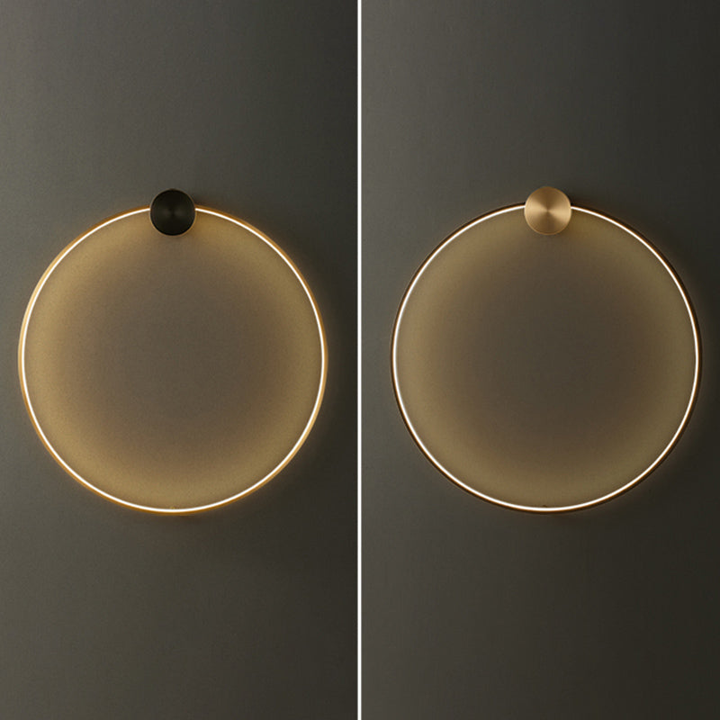 Metal Round Shape Wall Mount Lighting Modern Style 1-Light Wall Mounted Light Fixture
