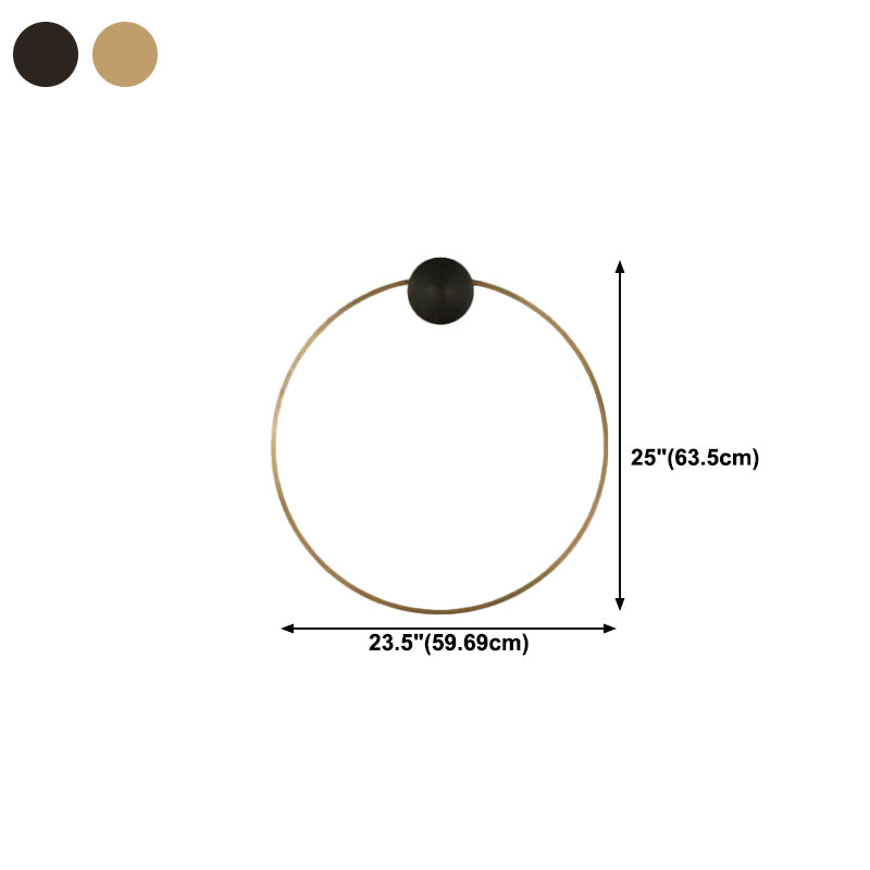 Metal Round Shape Wall Mount Lighting Modern Style 1-Light Wall Mounted Light Fixture