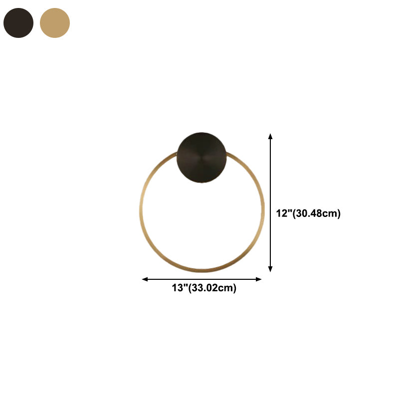 Metal Round Shape Wall Mount Lighting Modern Style 1-Light Wall Mounted Light Fixture