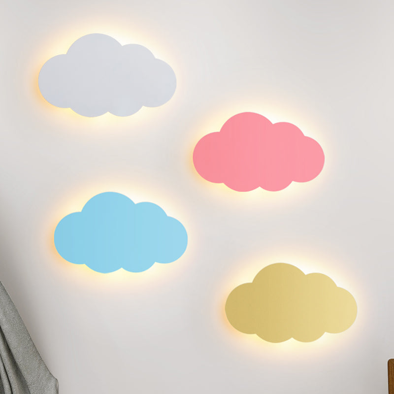 Modern Style Cloud Shape Wall Sconce Metal 1 Light Wall Light for Children's Room