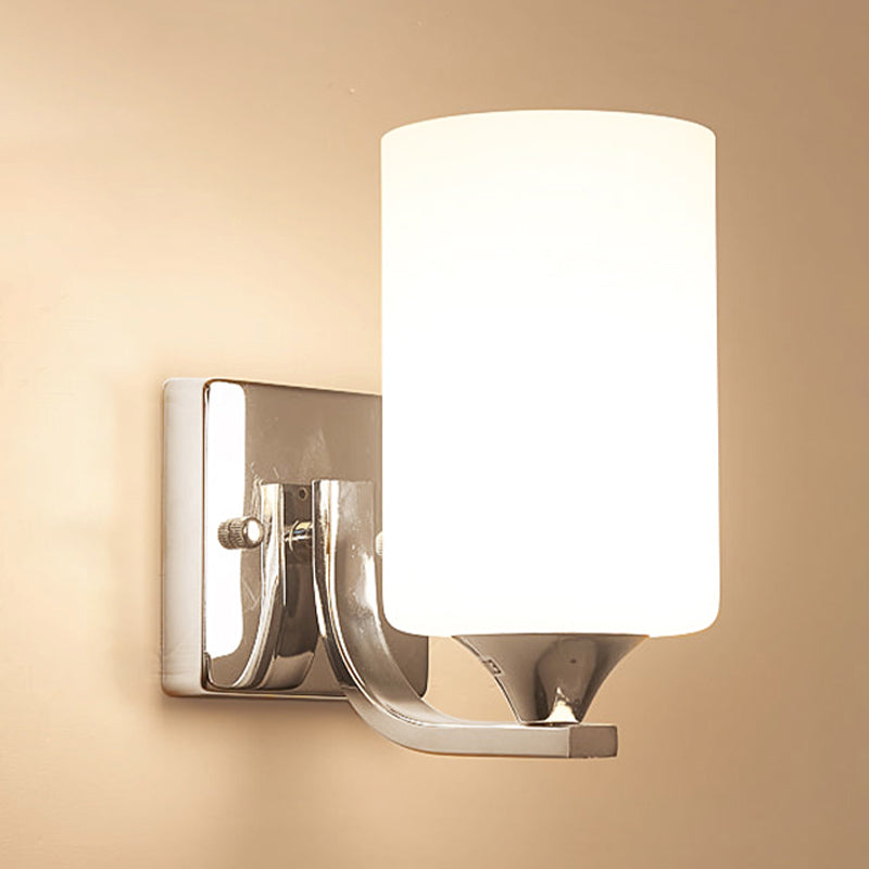 Metal Cylinder Shape Wall Light Nordic Style Wall Sconce with Glass for Living Room