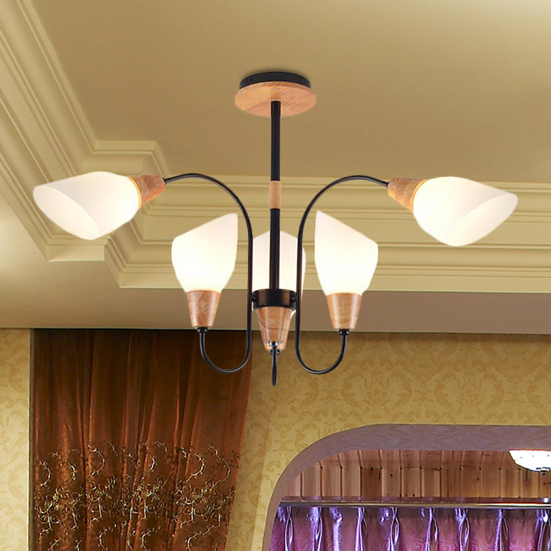 Moderne witte ophanging lichtknop vorm matglas kroonluchter voor woonkamer keuken