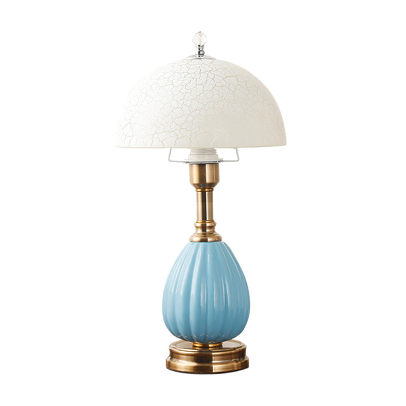 1-Light Bedroom Table Lamp Modern Style Glass Dome Shade Nightstand Light