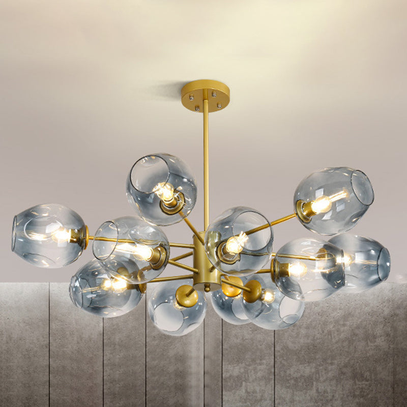 Unique Shape Chandelier Light Modern Style Glass Multi Light Hanging Lamp for Dining Room