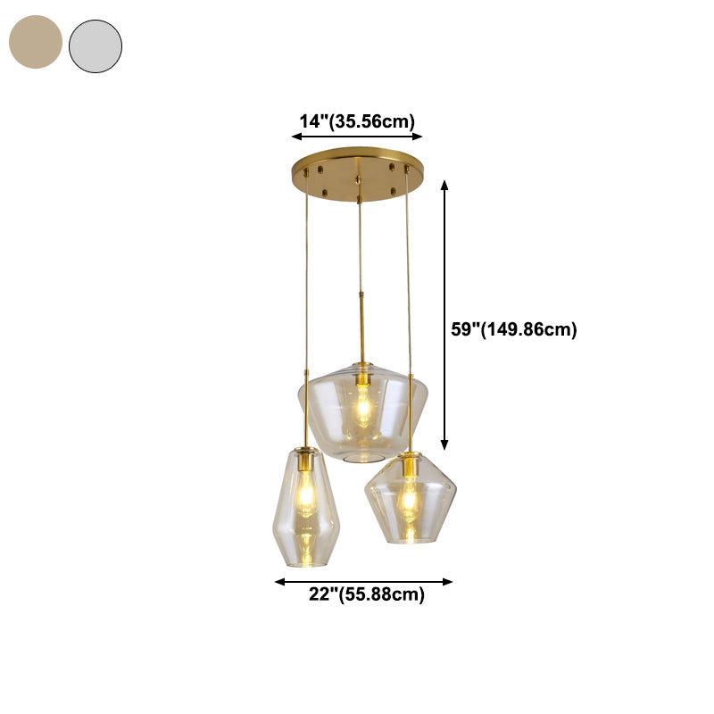 Hanging Light Fixture Minimalist Style Glass Pendant Lighting Fixture