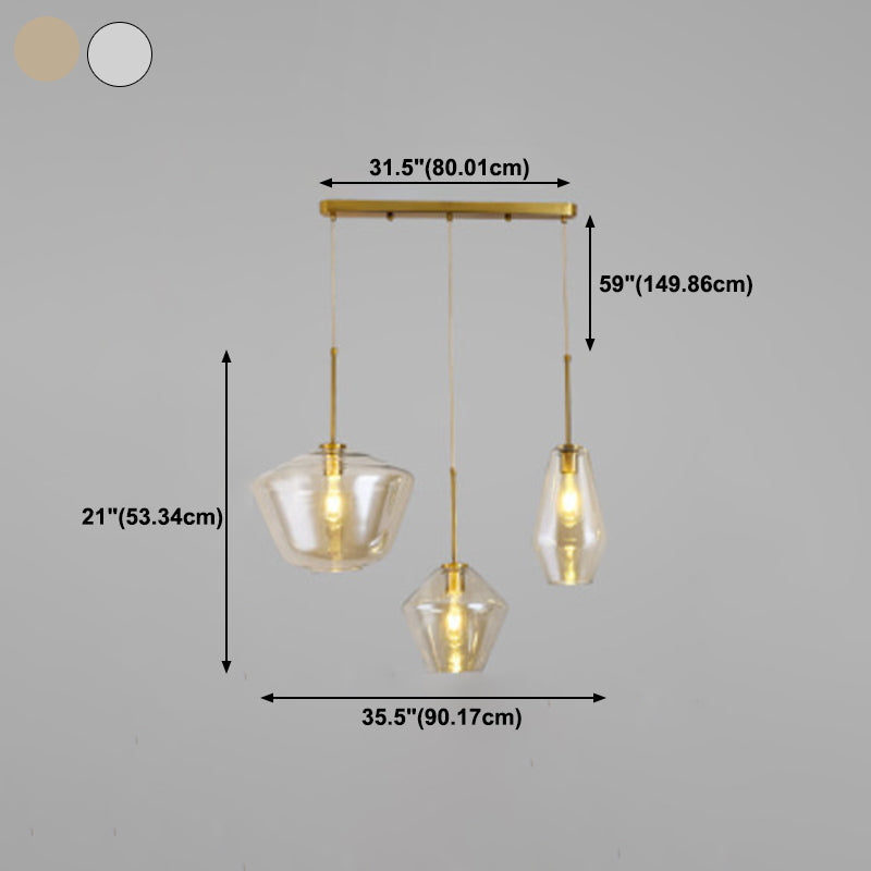 Hanging Light Fixture Minimalist Style Glass Pendant Lighting Fixture