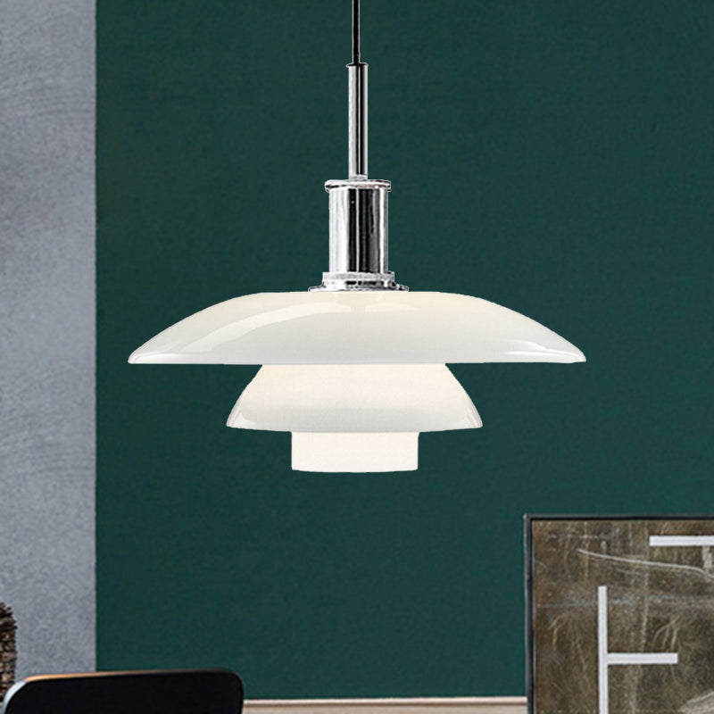 Luminaire suspendu en couches Nordic Metallic 1 Head Living Room Pendant lampe en noir / argent