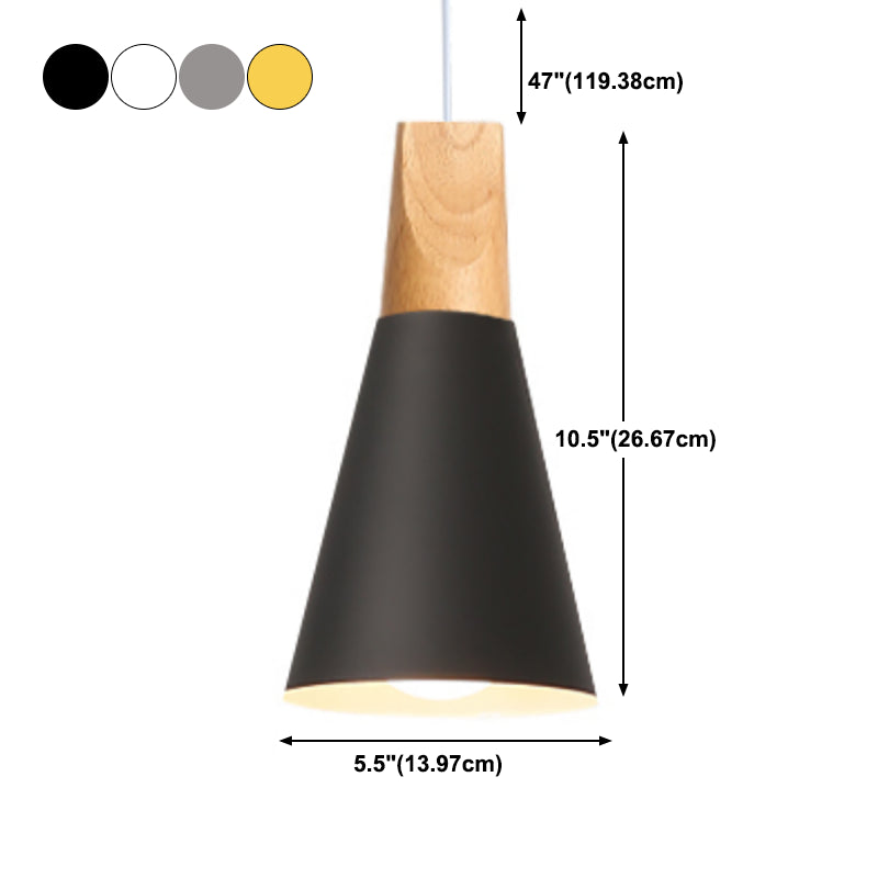 1 Light Cone Hanging Lights Modern Style Metal Drop Pendants