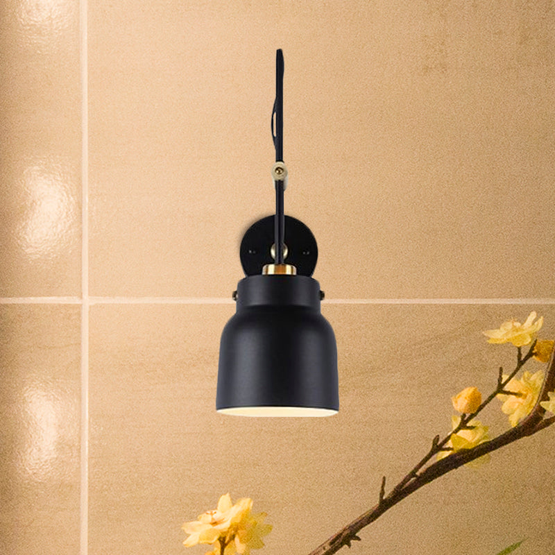 1 luce a tazza di tonalità luci muro di luce in metallo moderno con braccio lungo per libreria di biblioteche