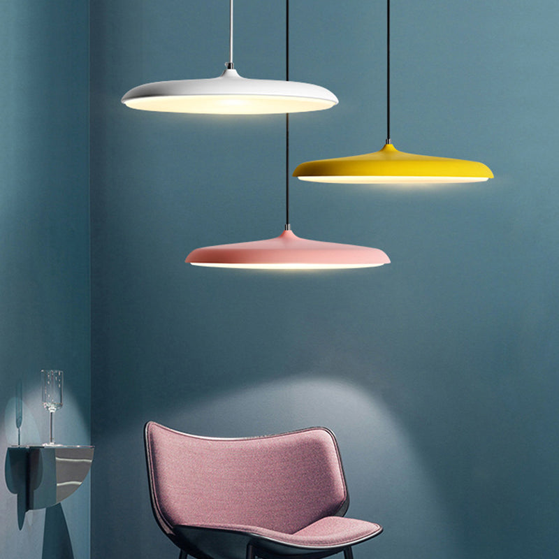 Metal Round Shape Hanging Light Nordic Macarons 1 Light Hanging Mounted Lights