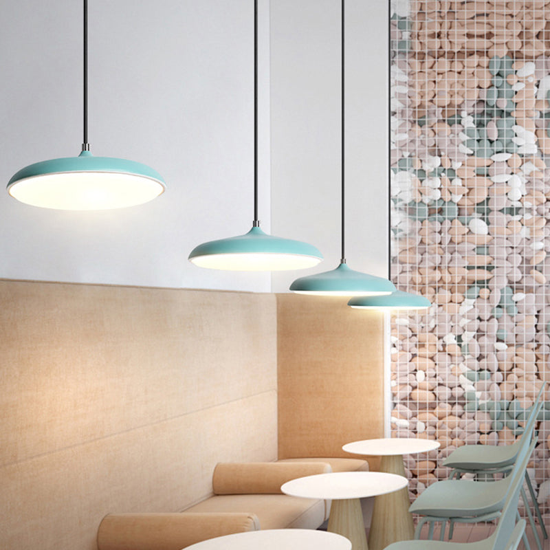 Metal Round Shape Hanging Light Nordic Macarons 1 Light Hanging Mounted Lights