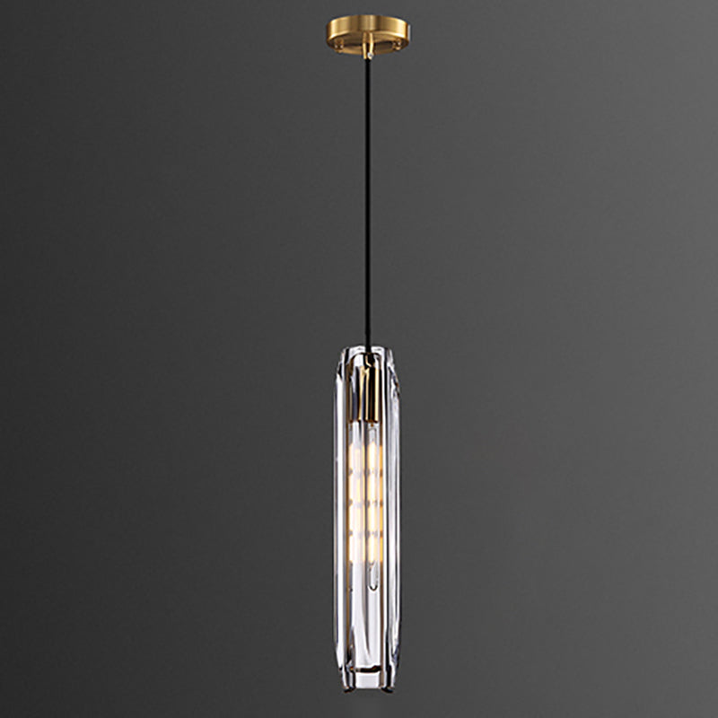 Modern Style Crystal Pendant Light Geometric Hanging Pendant for Bedroom