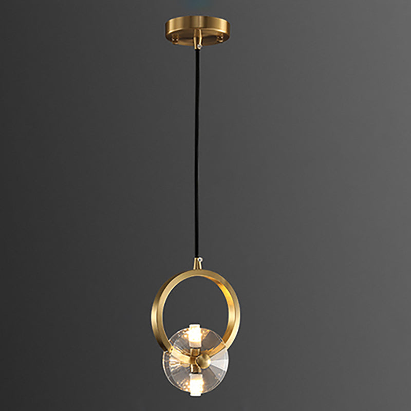 Modern Style Crystal Pendant Light Geometric Hanging Pendant for Bedroom