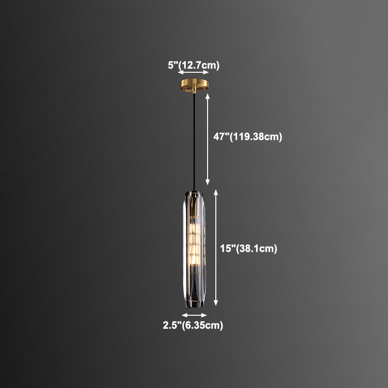 Modern Style Crystal Pendant Light Geometric Hanging Pendant for Bedroom