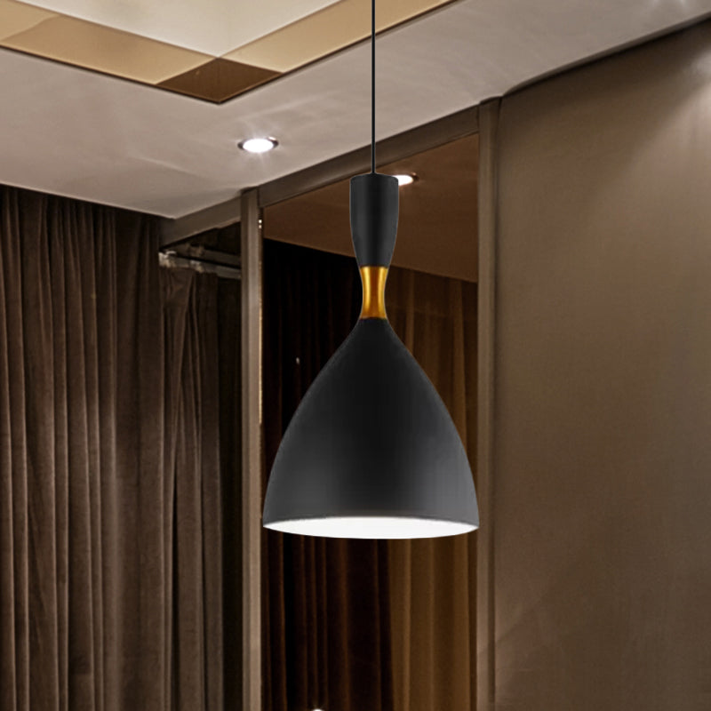 Forma de embudo de aluminio Suspension Light Study Room Café 6.5/10 pulgadas de ancho 1 Lámpara colgante contemporánea ligera