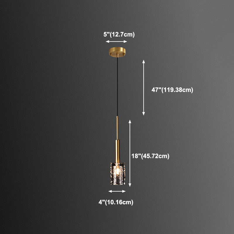 Modern Style Crystal Pendant Light Geometric Hanging Pendant for Bedroom