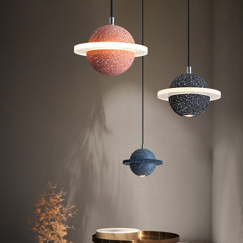 Modern Style Spherical Shape Pendant Lighting Stone Pendant Light for Bedroom