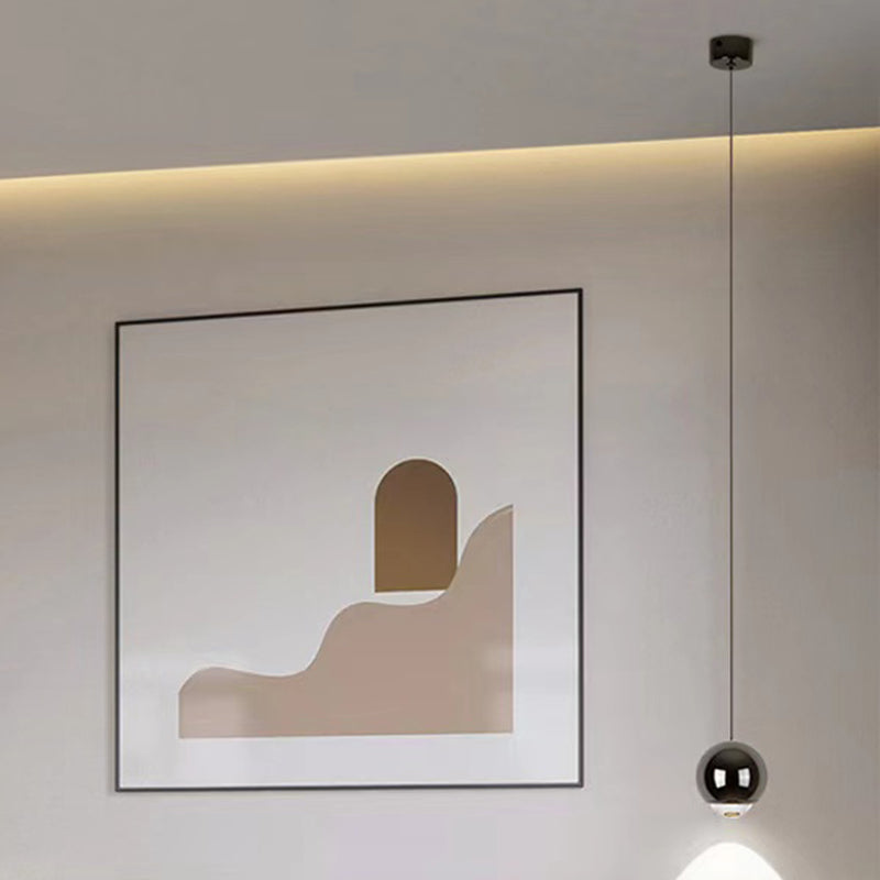 Modern Style Spherical Shape Pendant Lighting Metal 1 Light Pendant Light for Bedroom