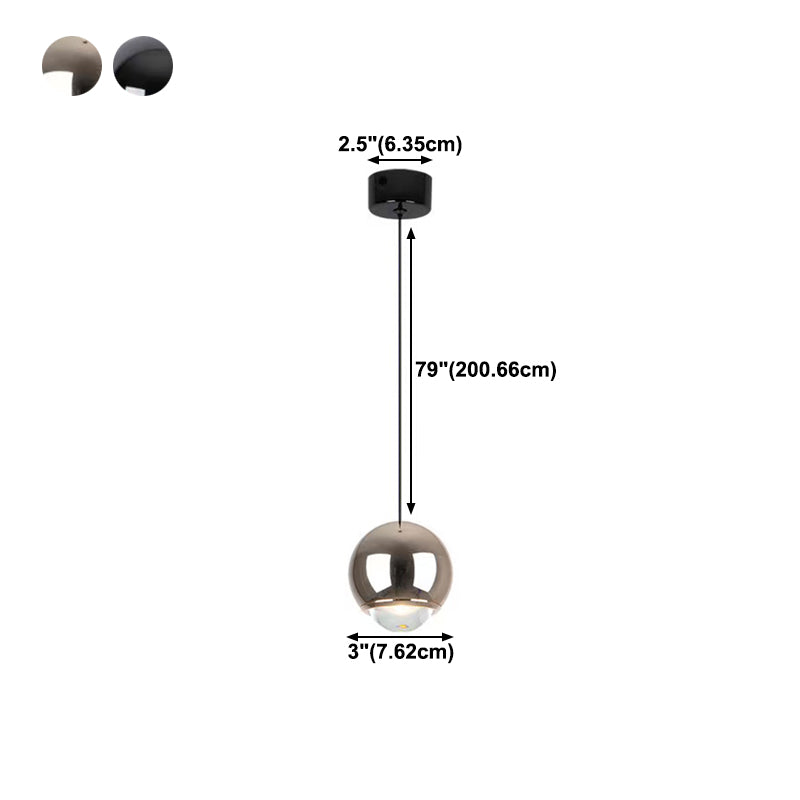 Modern Style Spherical Shape Pendant Lighting Metal 1 Light Pendant Light for Bedroom