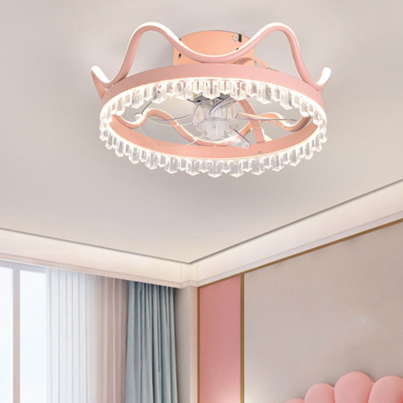 Ceiling Fan Lamp Nordic Style LED Ceiling Mounted Light for Bedroom