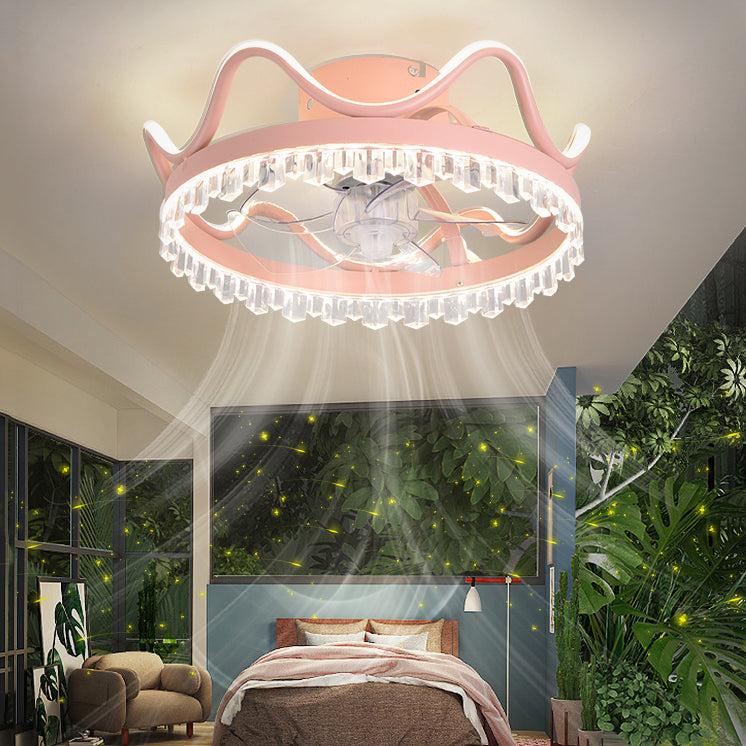 Ceiling Fan Lamp Nordic Style LED Ceiling Mounted Light for Bedroom