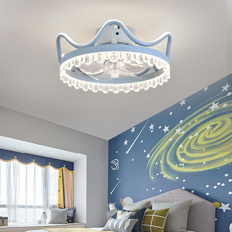 Ceiling Fan Lamp Nordic Style LED Ceiling Mounted Light for Bedroom